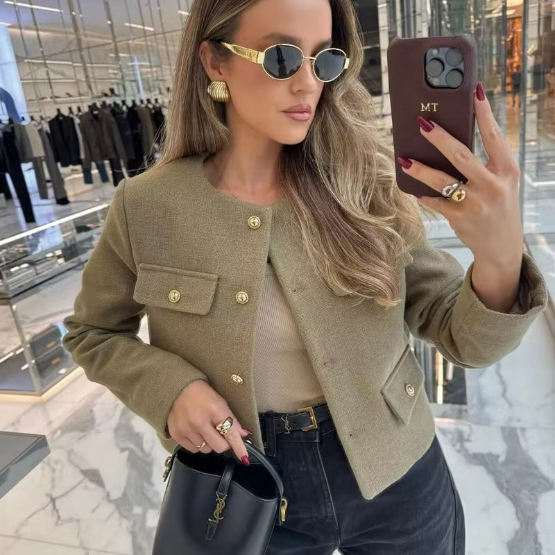 Women's Cropped Blazer Jacket