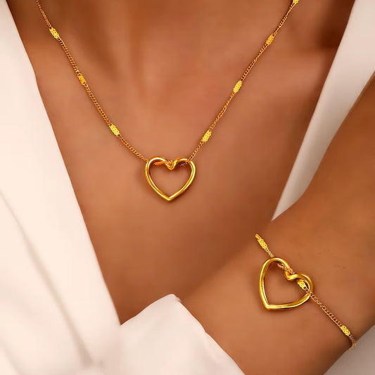 Stainless Steel Jewelry Set Novelty Twisted Heart Light Luxury High-End Sense Jewelry Set for Women Jewelry Anniversary 2024